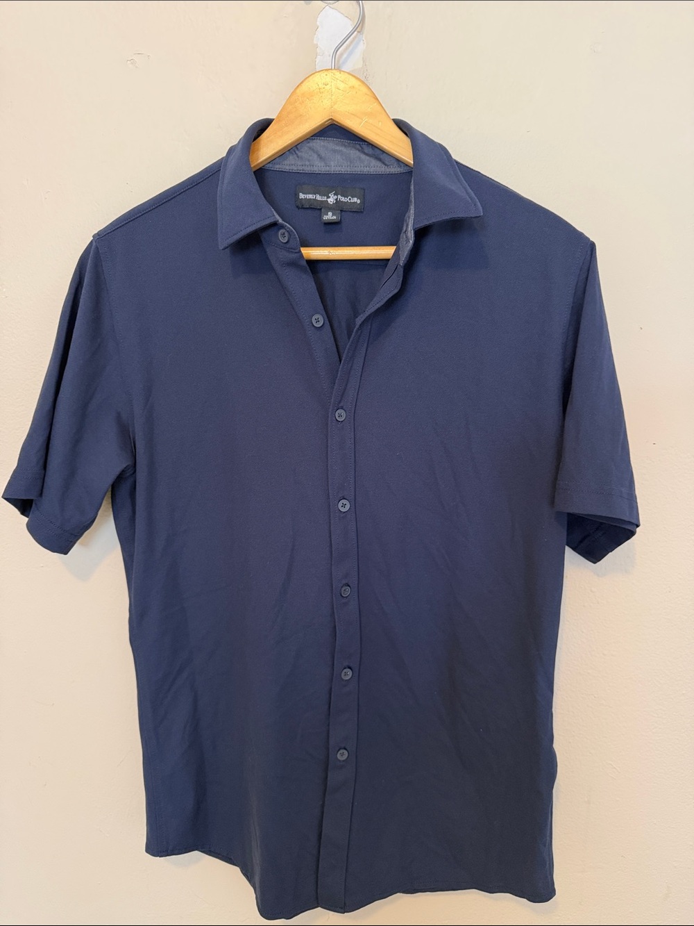 Beverly Hills Polo Club Navy Short-Sleeve Button-Down Shirt